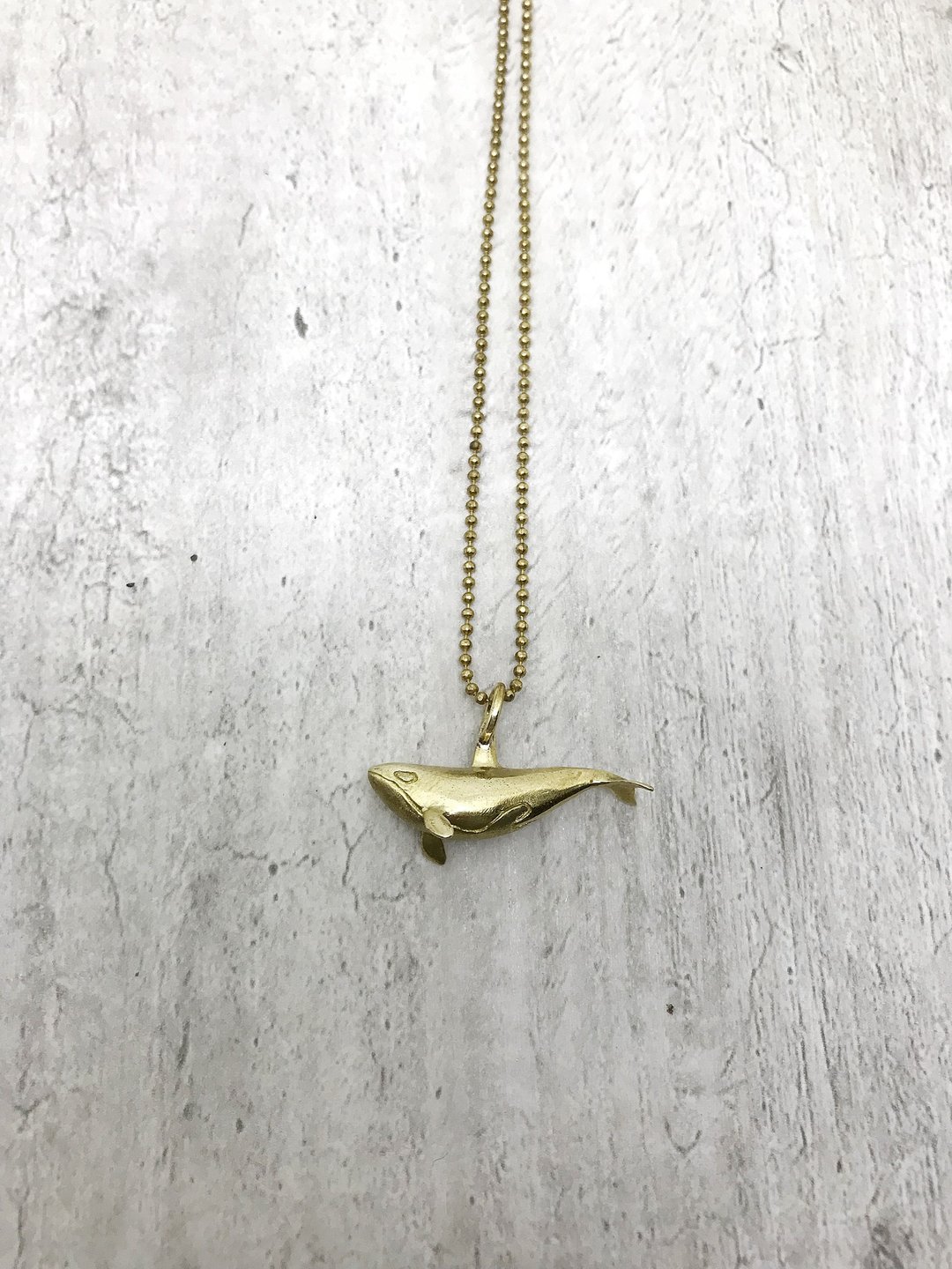 大海小世界。虎鲸项链。Orca。黄铜。brass - 项链 - 铜/黄铜 金色