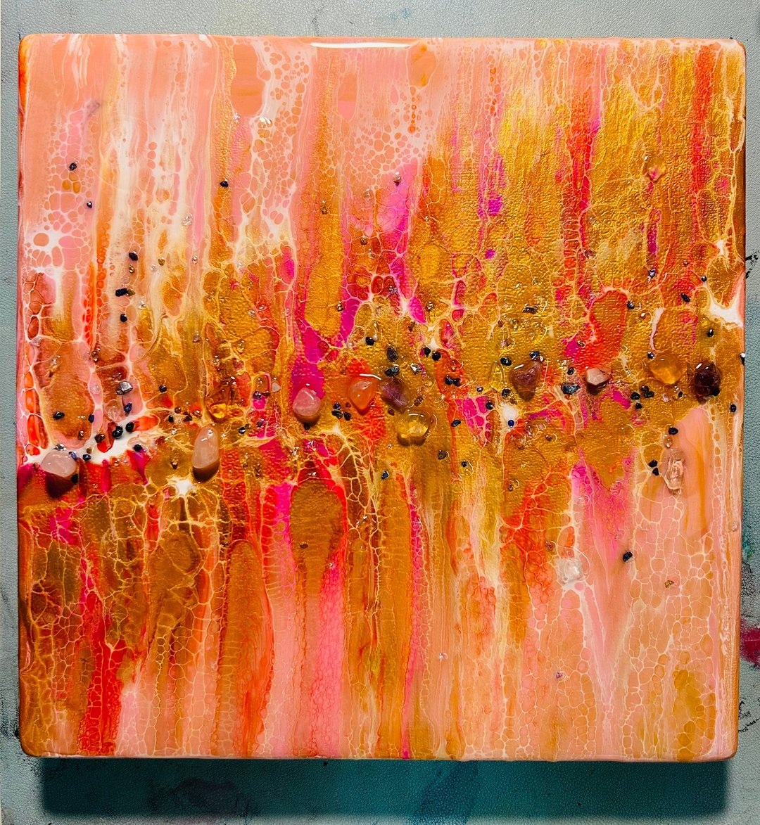 【金色河流】水晶木作画 - 海报/装饰画/版画 - 颜料 多色