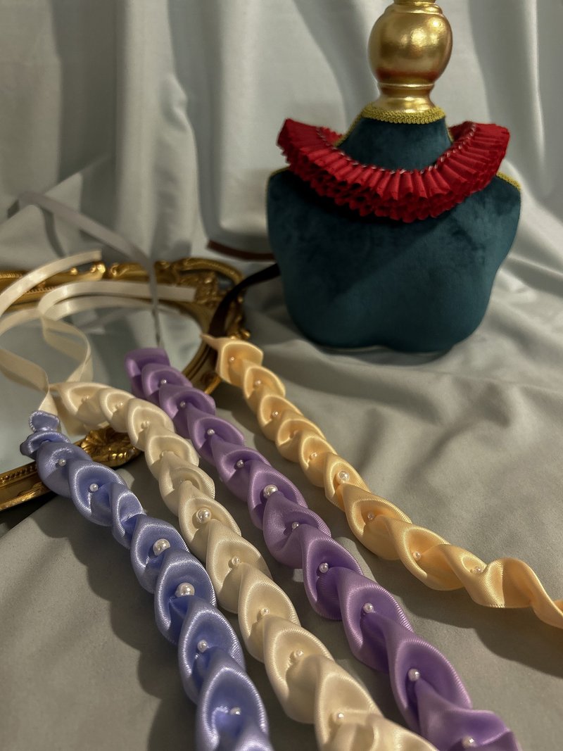Satin Calla Lily Necklace| 缎带の海芋少女下午茶| 宠物项链 - 衣/帽 - 聚酯纤维 