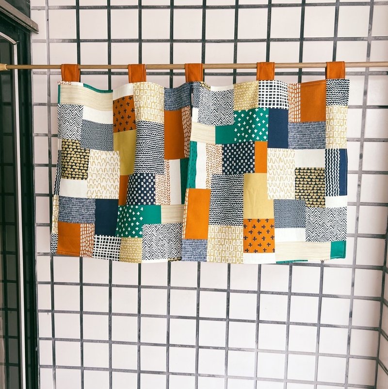 日系短门帘 / 彩色拼接 两色 - 门帘/门牌 - 棉．麻 多色