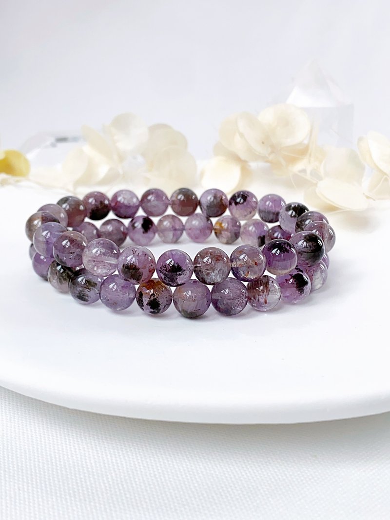 紫黑天鹅羽毛极光手串||极光23/水晶/手串/手链 - 手链/手环 - 水晶 紫色