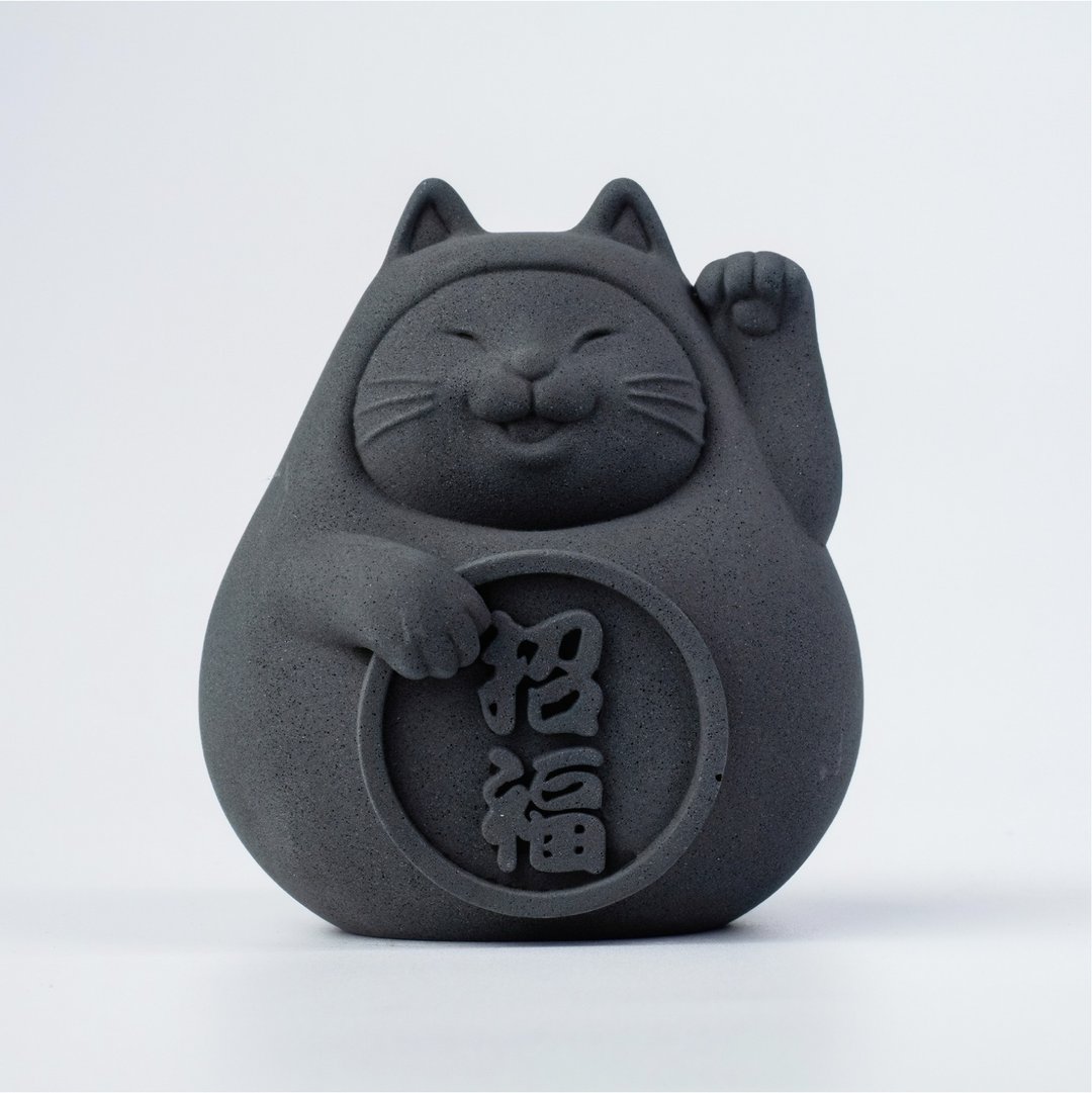 【送礼首选】胖胖招福猫 (大)  炭钱黑 - 香薰/精油/线香 - 水泥 黑色