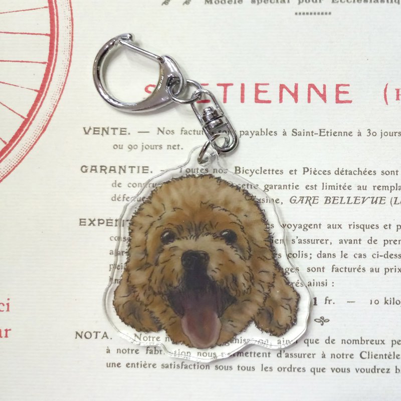 红贵宾-压克力吊饰(钥匙圈)双层_分层 - 钥匙链/钥匙包 - 压克力 