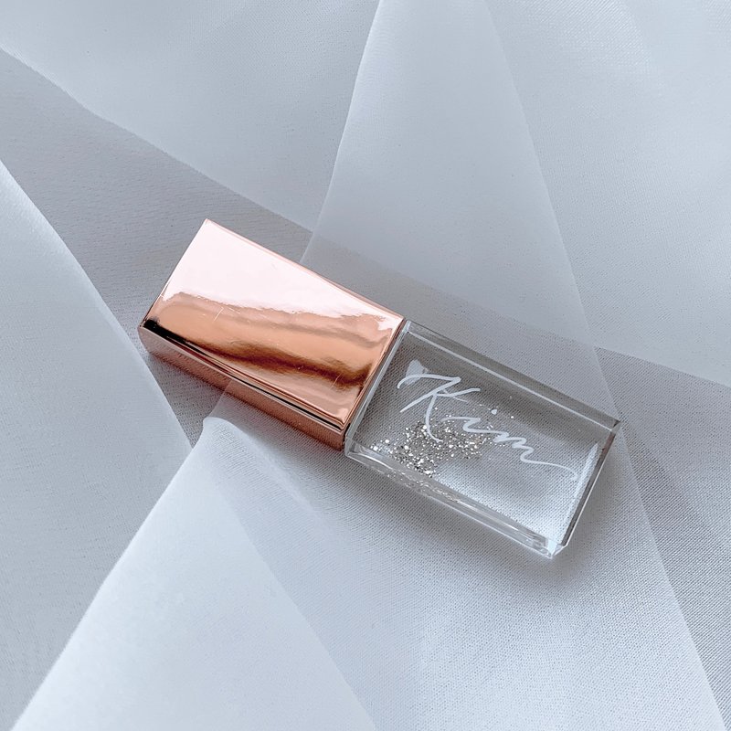 透明 闪钻个人化 随身碟 USB 64GB (玫瑰金) - U盘 - 其他金属 金色