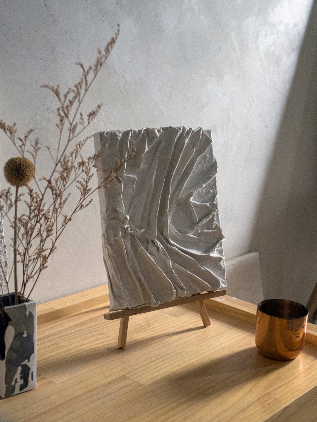 极简石膏画【布料系列 A 】小 / 库存 / 纯手工 - 海报/装饰画/版画 - 水泥 白色