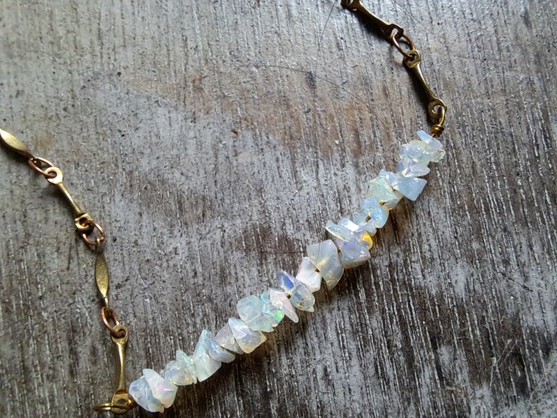 黄铜 米白蛋白碎石项链 - 项链 - 铜/黄铜 