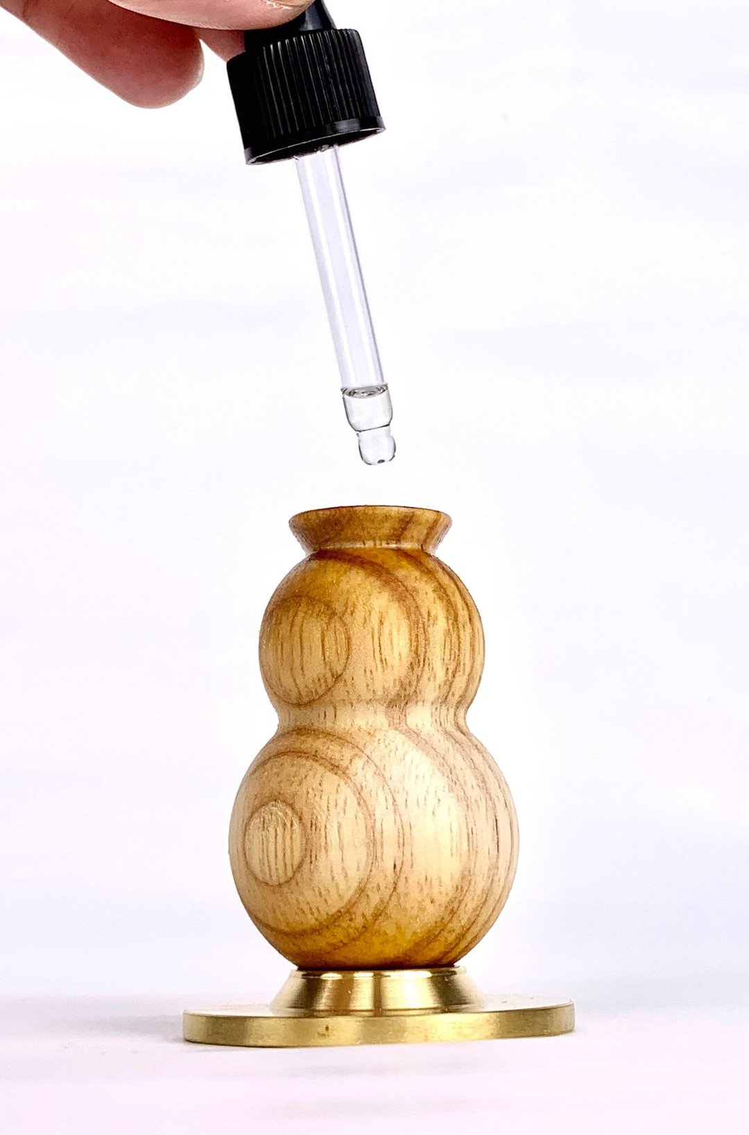 财气福卢 / 扩香木 / 风水小物 - 木头与铜座 (赠10ml 财气精油 ) - 香薰/精油/线香 - 木头 金色