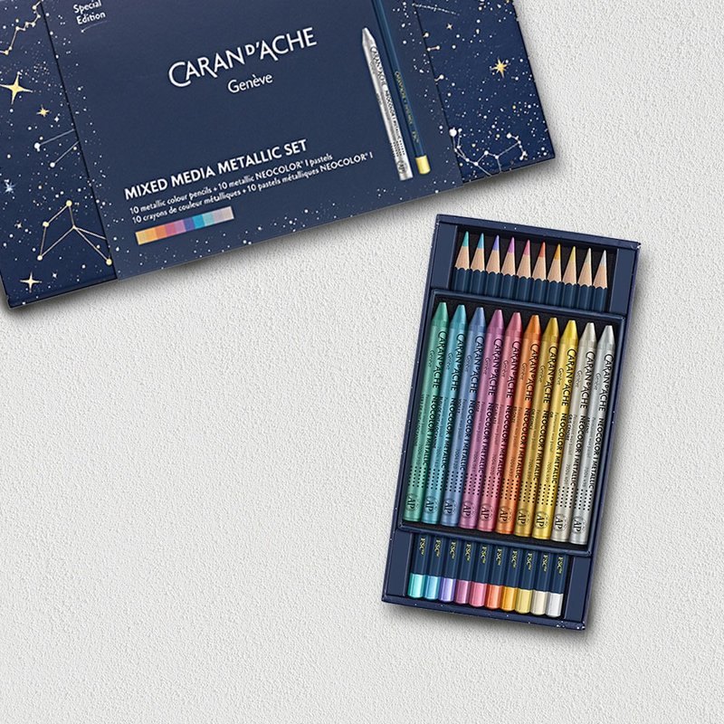 CARAN D ACHE COSMIC BLUE 宇宙星河 色铅笔 蜡笔 特别版综合套装 - 其他 - 其他金属 多色