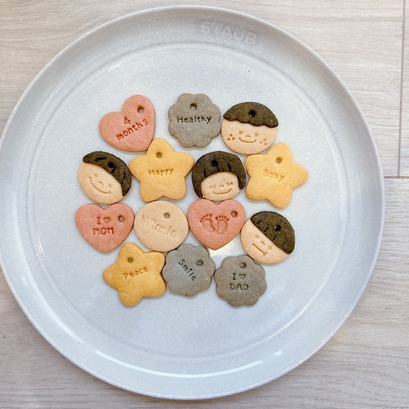 baby 简约收涎组 简约  蔬果奶油饼干 无糖霜 彩色收涎饼干 12+4 片 - 手工饼干 - 其他材质 