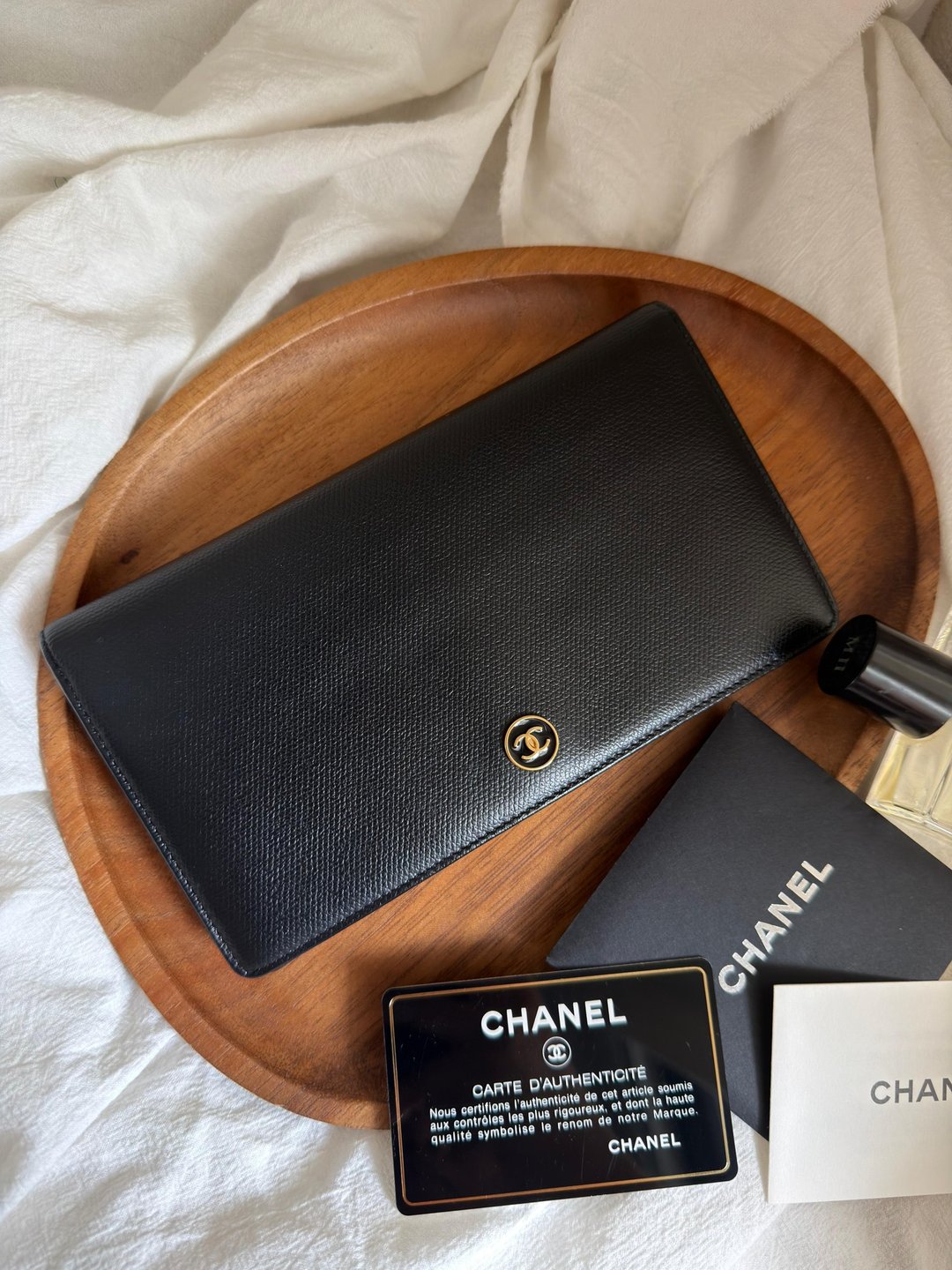 近新保存品 Chanel Vintage 荔枝纹牛皮长夹长银包 - 皮夹/钱包 - 真皮 