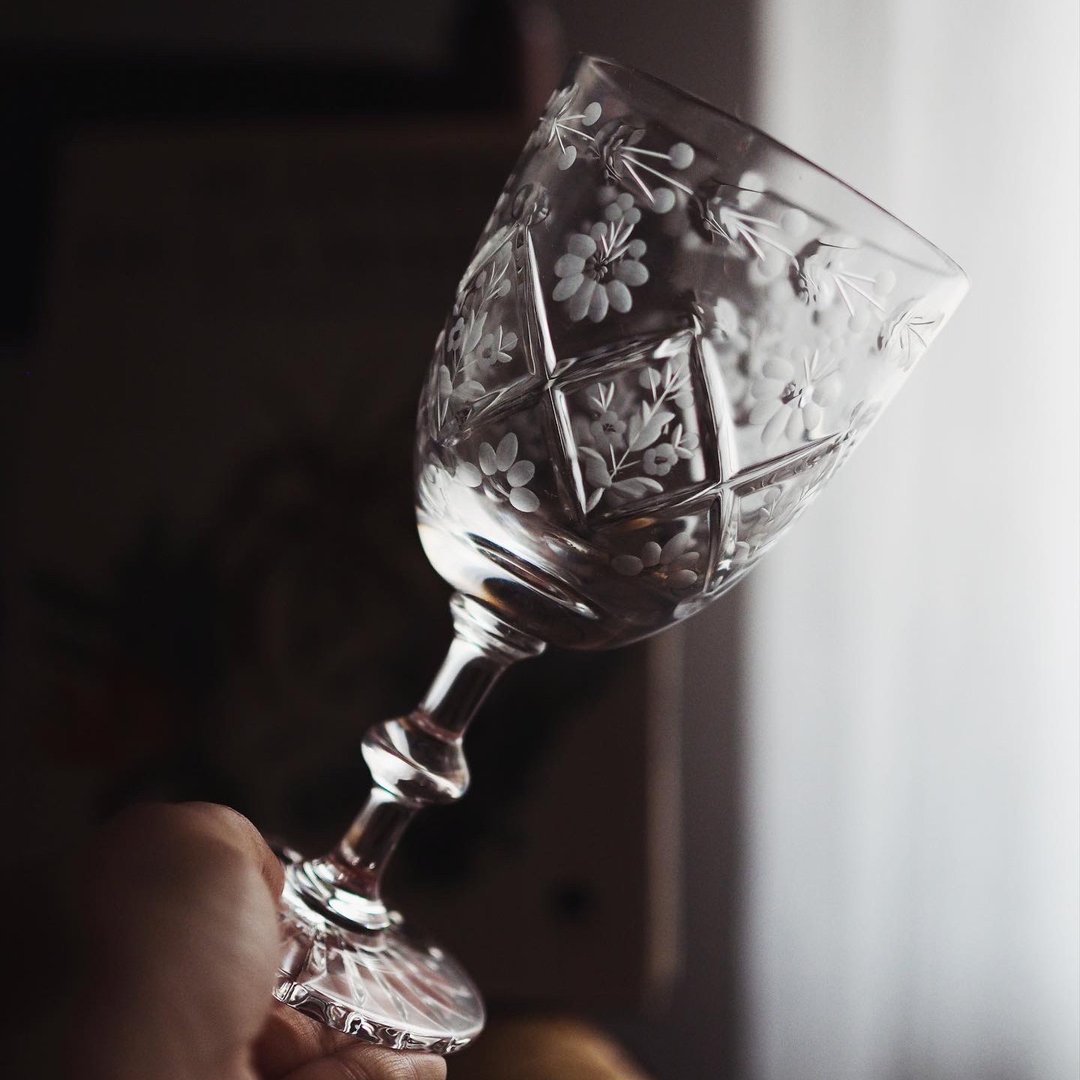 复古法国 水晶玻璃高脚洒杯 - 酒杯/酒器 - 水晶 