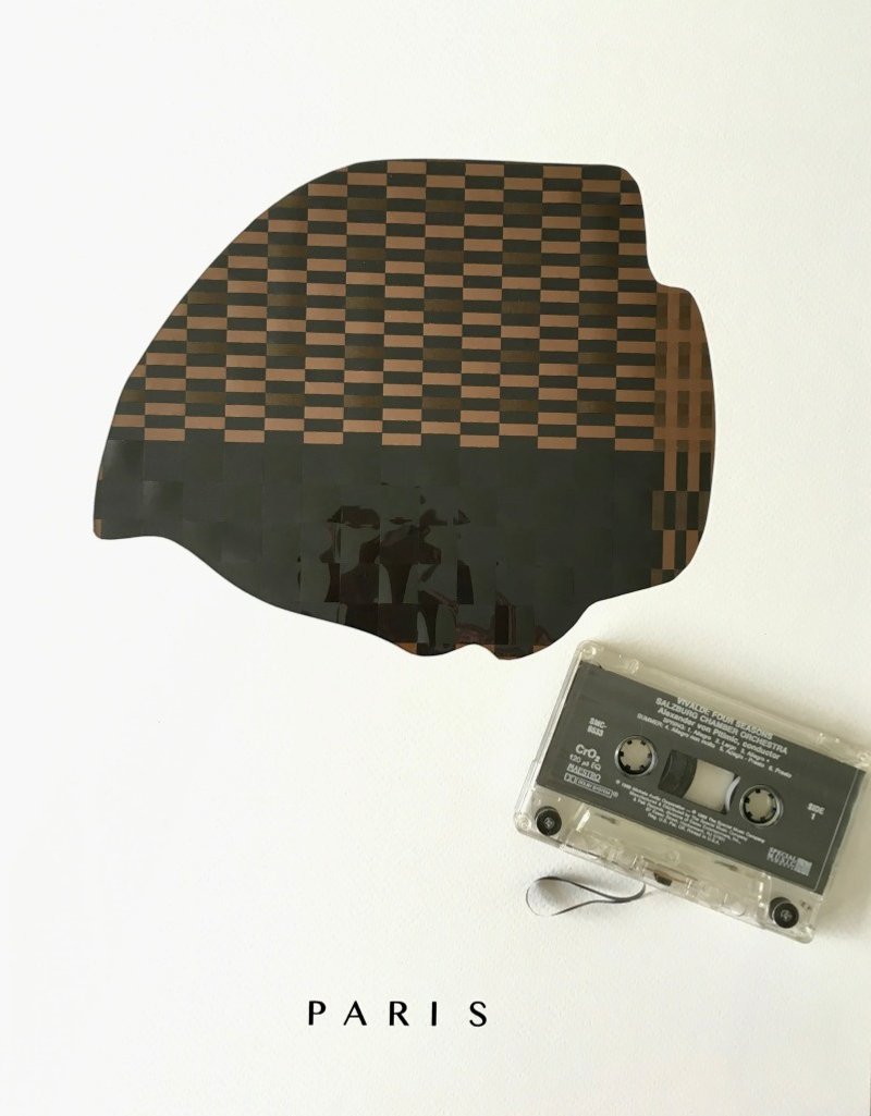 巴黎城市剪影地图海报卡带编织的附上數碼金曲 |客制生日礼物 - 海报/装饰画/版画 - 其他材质 白色