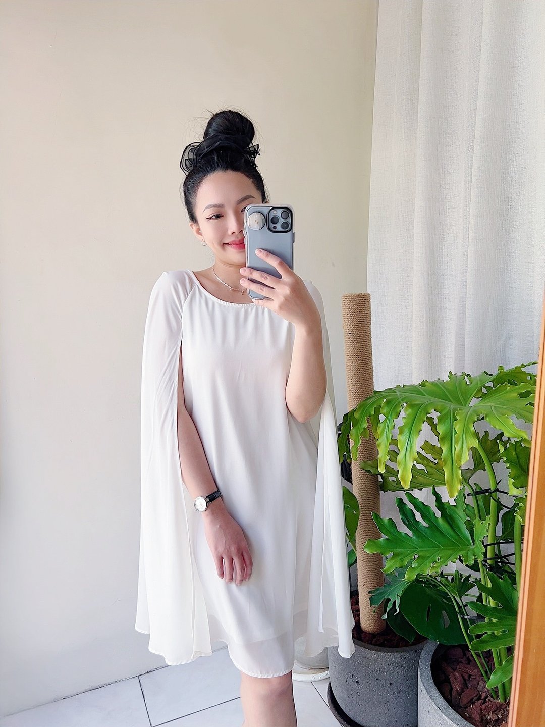 雪白薄料纺纱仙气少女 长裙洋装连身裙连衣裙古着ドレスDress - 洋装/连衣裙 - 聚酯纤维 白色
