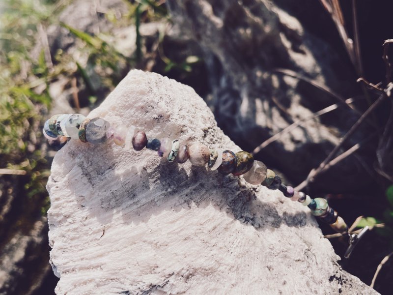 真的是把宝贝都用上了  纯银矿石手链   弧arc - 手链/手环 - 半宝石 多色