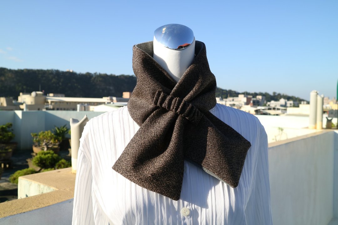 可调式短围巾.scarf 保暖围脖 双面双色 大人.小孩均适用 *SK* - 围巾/披肩 - 羊毛 咖啡色