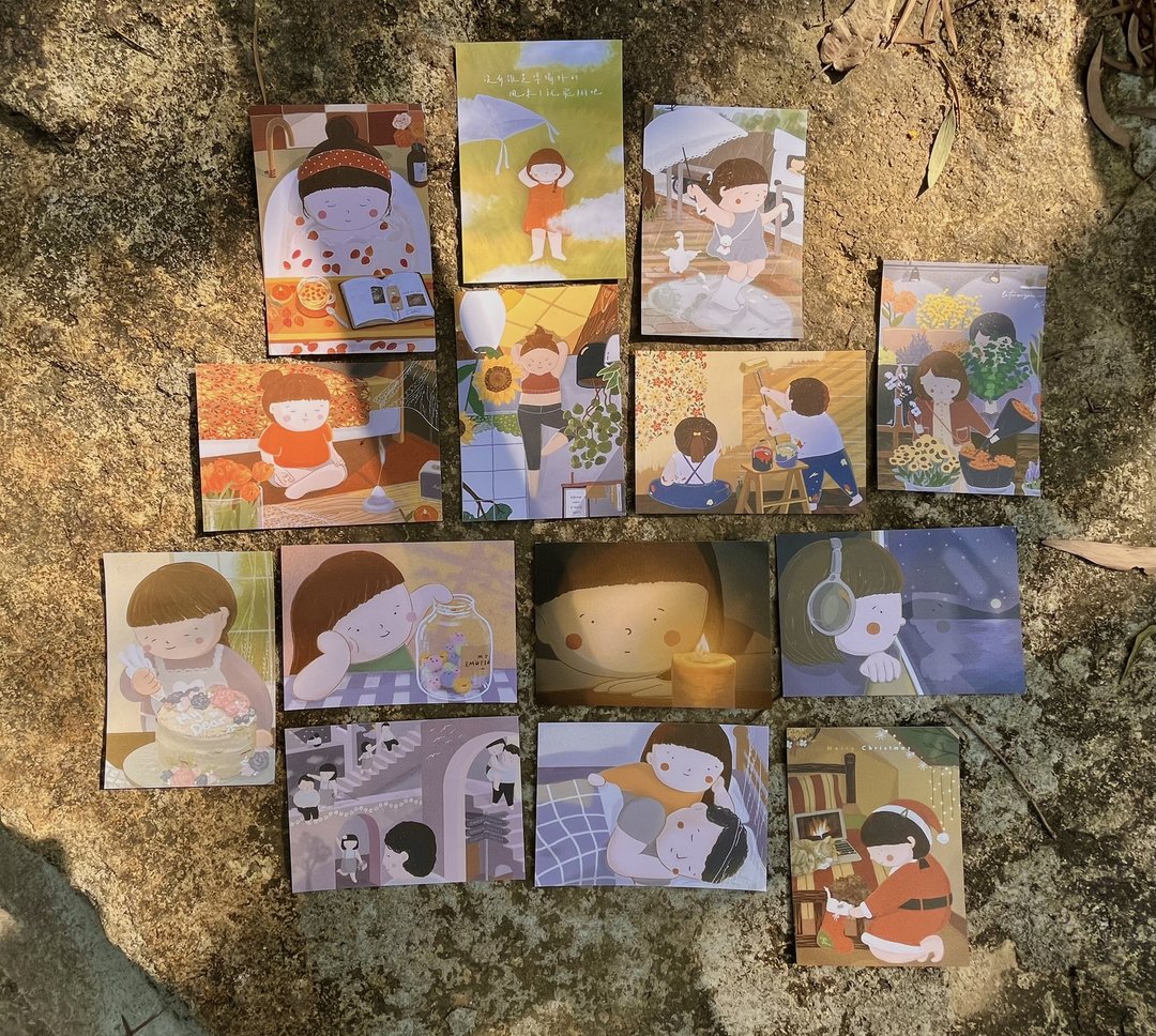 【迟速有时】插画明信片套装 共 14 款 - 卡片/明信片 - 纸 多色
