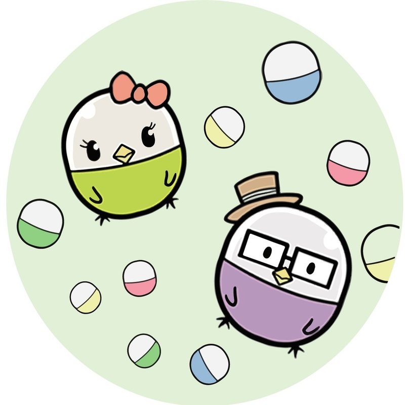 扭蛋鸡 从心扭转奇迹 圆形吸水杯垫 (GG&NG) - 杯垫 - 陶 绿色