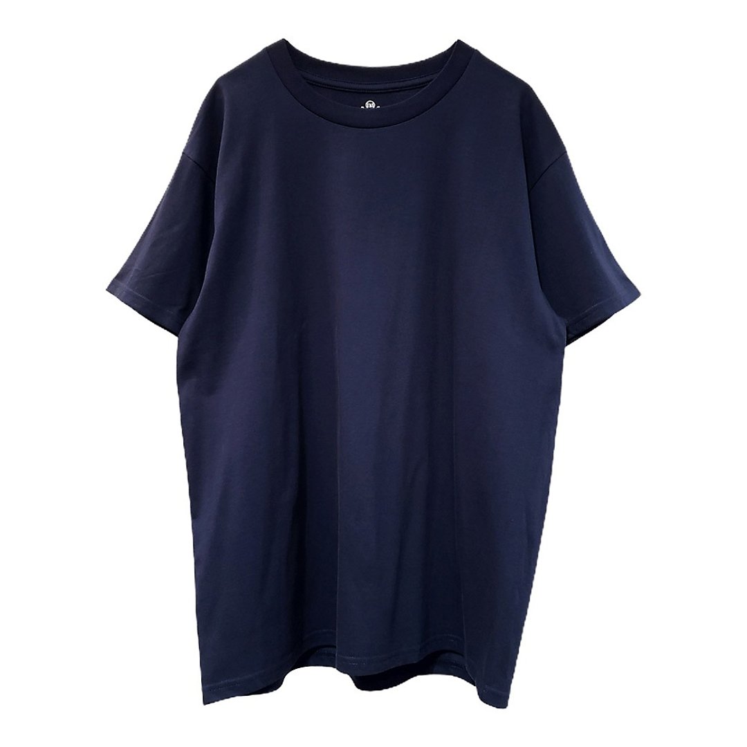 圆筒中厚磅全素面 T-shirt　藏青 - 男装上衣/T 恤 - 棉 蓝色