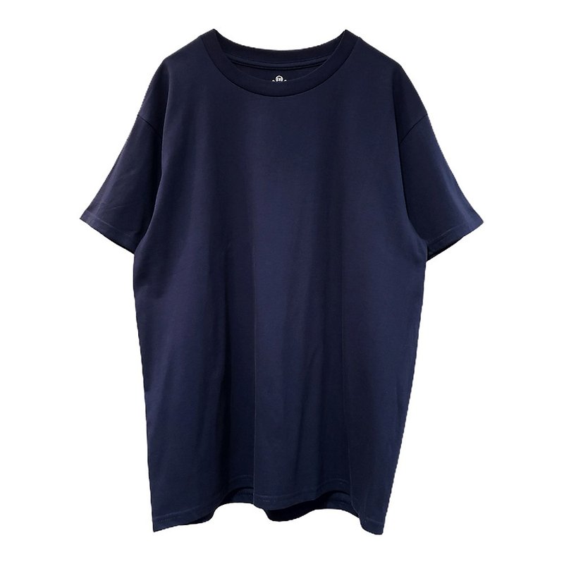 圆筒中厚磅全素面 T-shirt　藏青 - 男装上衣/T 恤 - 棉 蓝色