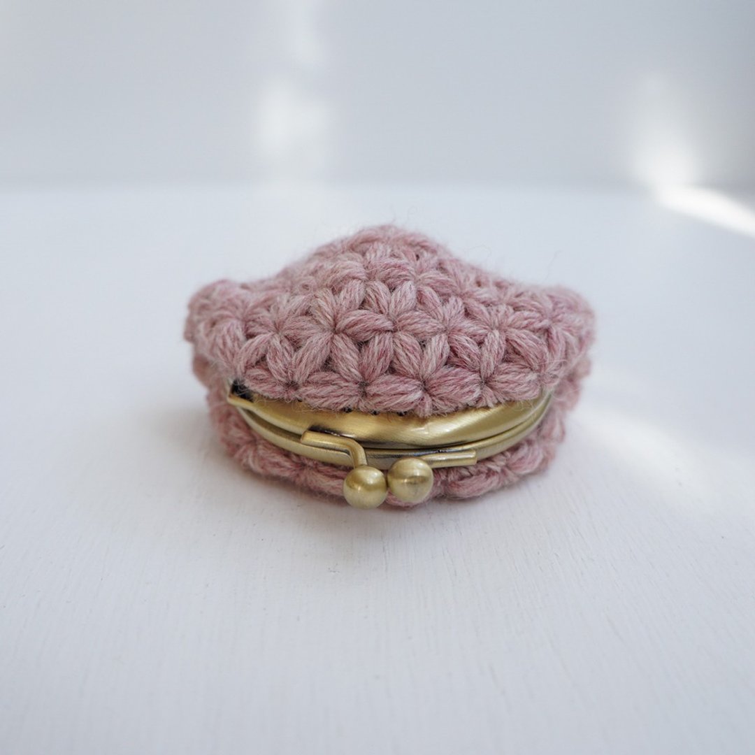 Ba-ba handmade Jasmine Stitch crochet coinpurse No.C1524 - 化妆包/杂物包 - 其他材质 粉红色