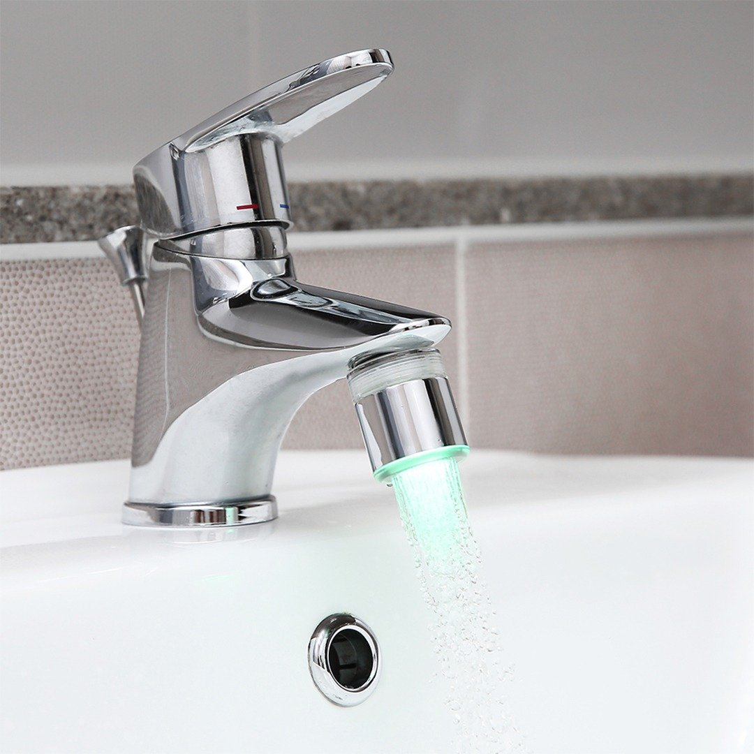 AQUADUO - LED 洗面盆水龙头过滤器 (连滤芯10片) SF-1500LED - 卫浴用品 - 不锈钢 银色