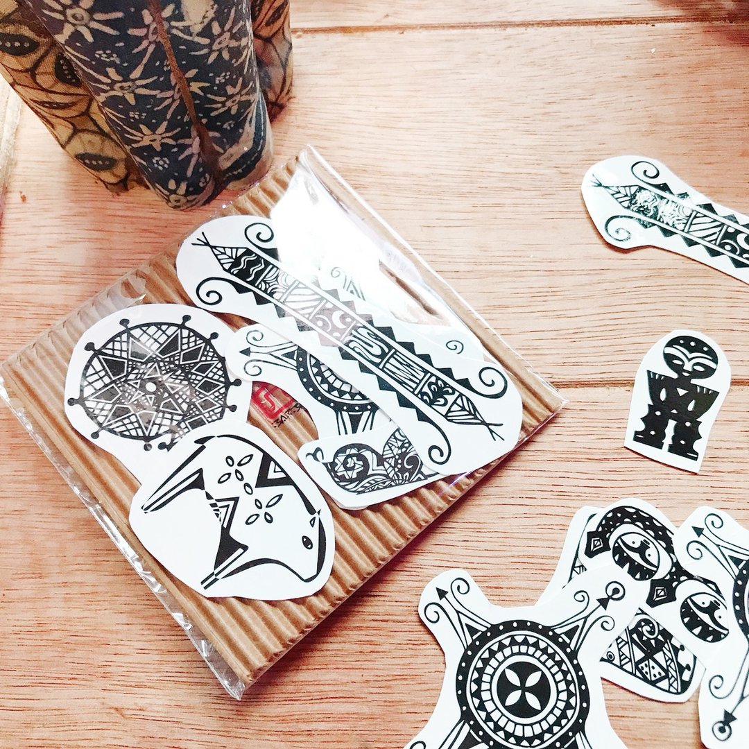 Taiwanese Totem Sticker 原味台湾意象图腾纹身贴纸小福袋 - 纹身贴 - 纸 黑色