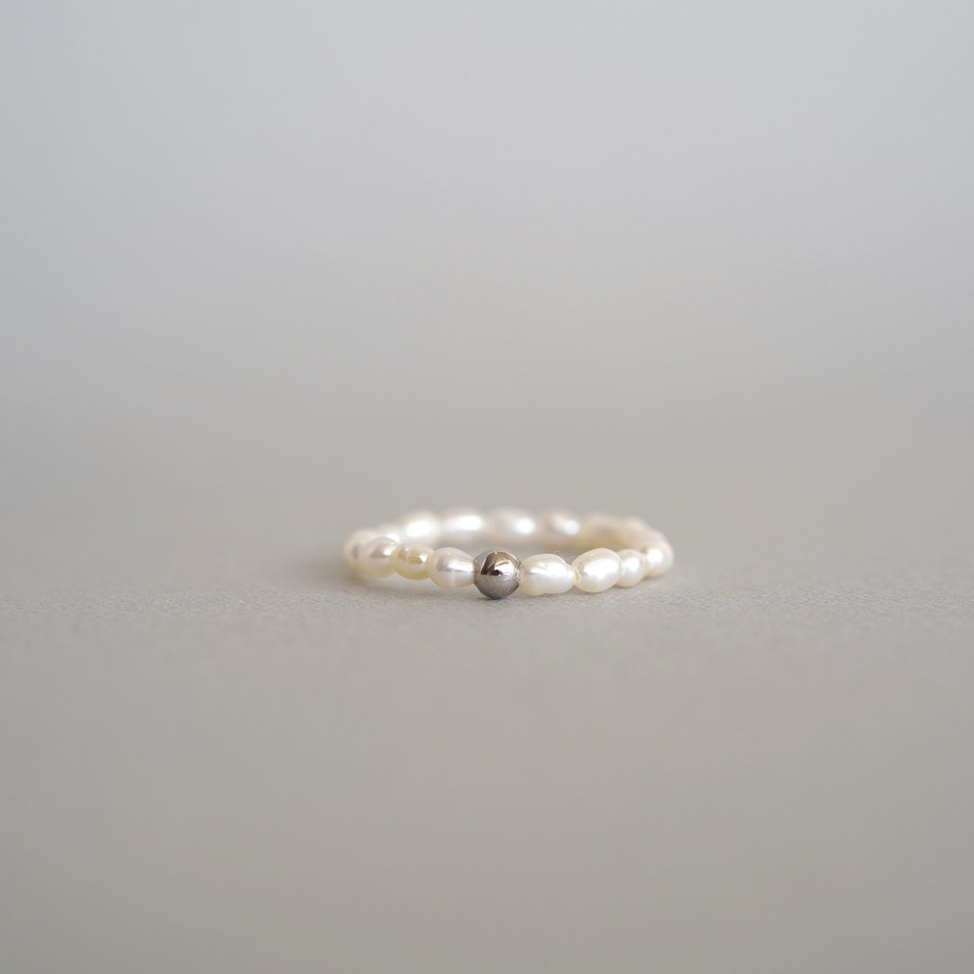 SV925 pearl ring - 戒指 - 其他金属 金色