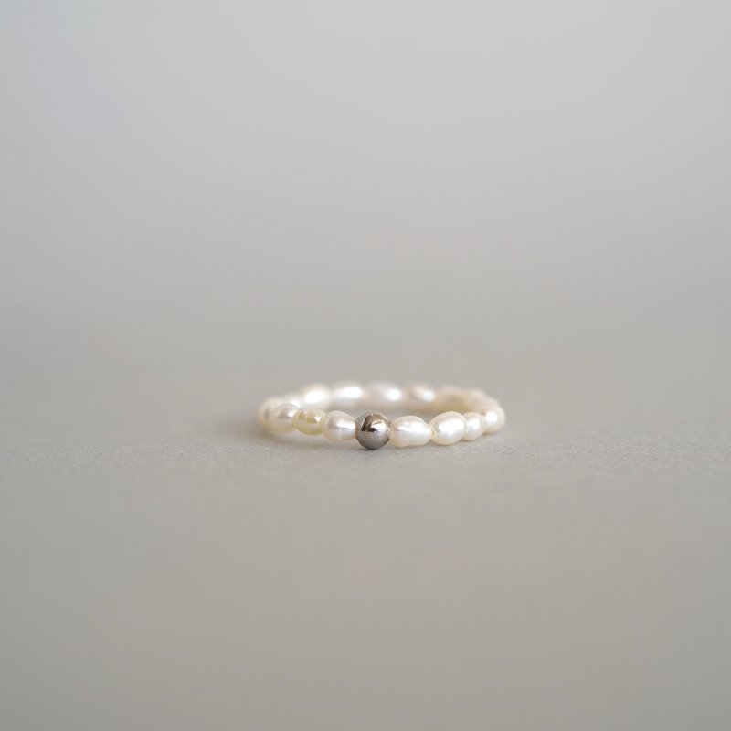 SV925 pearl ring - 戒指 - 其他金属 金色