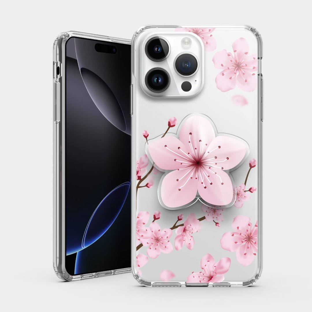 【手机壳&压克力支架】樱花 iPhone系列手机壳 PS024 - 手机壳/手机套 - 塑料 粉红色