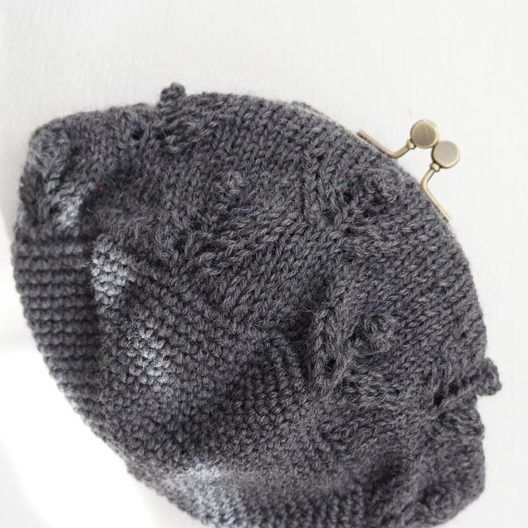Ba-ba handmade Openwork pouch No.C1507 - 化妆包/杂物包 - 其他材质 灰色