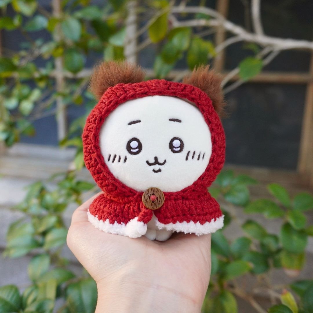 狼人小红帽 | 娃衣 吉伊卡哇 ちいかわ Chiikawa 10cm适用 - 玩偶/公仔 - 棉 红色