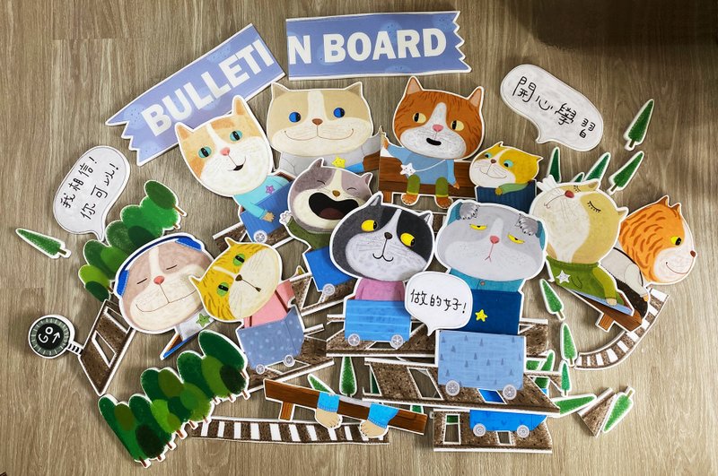 教室布置便利包-闪闪发光的猫咪/是星星的孩子 - 墙贴/壁贴 - 其他材质 多色