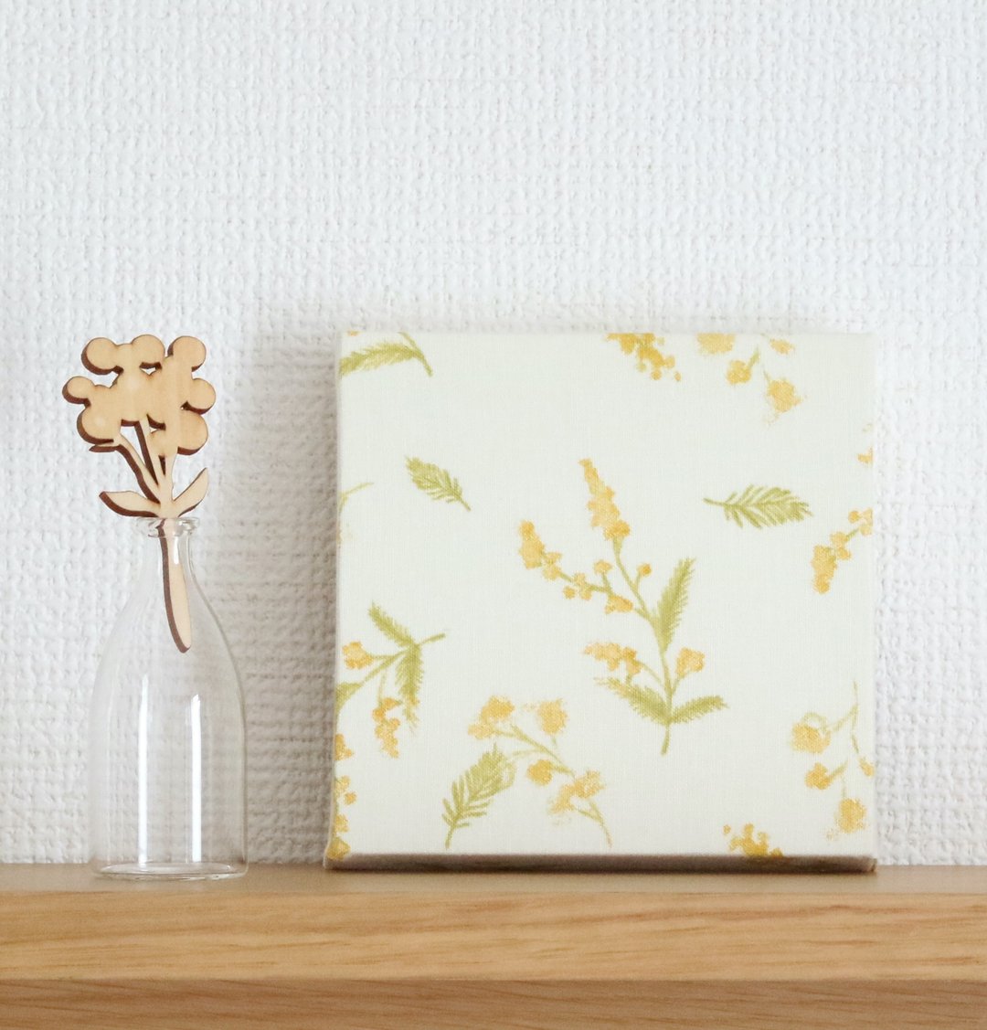 12x12cm Fabric Panel [Mimosa] - 墙贴/壁贴 - 棉．麻 黄色