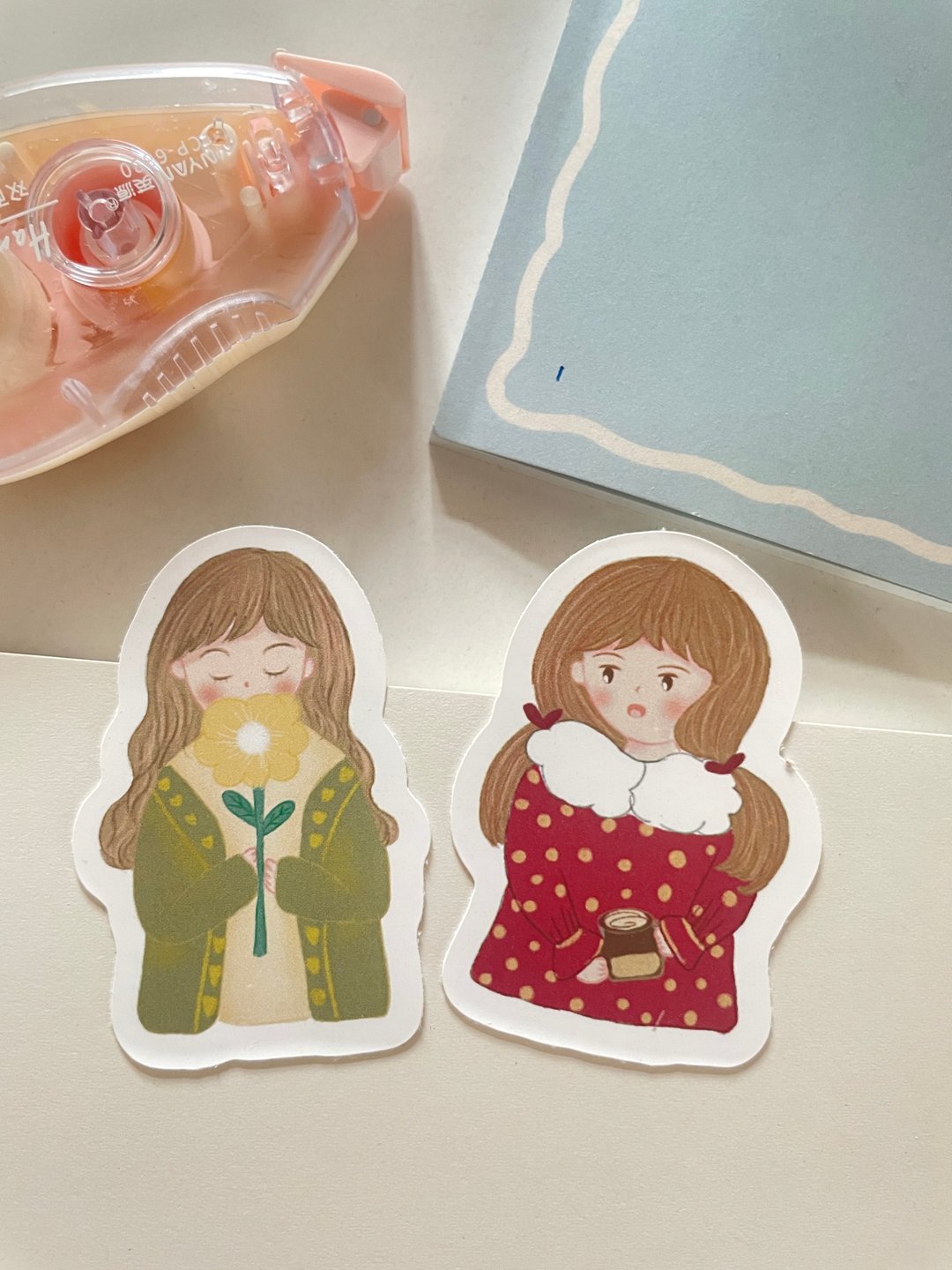 可爱女孩装饰贴纸 - 贴纸 - 纸 