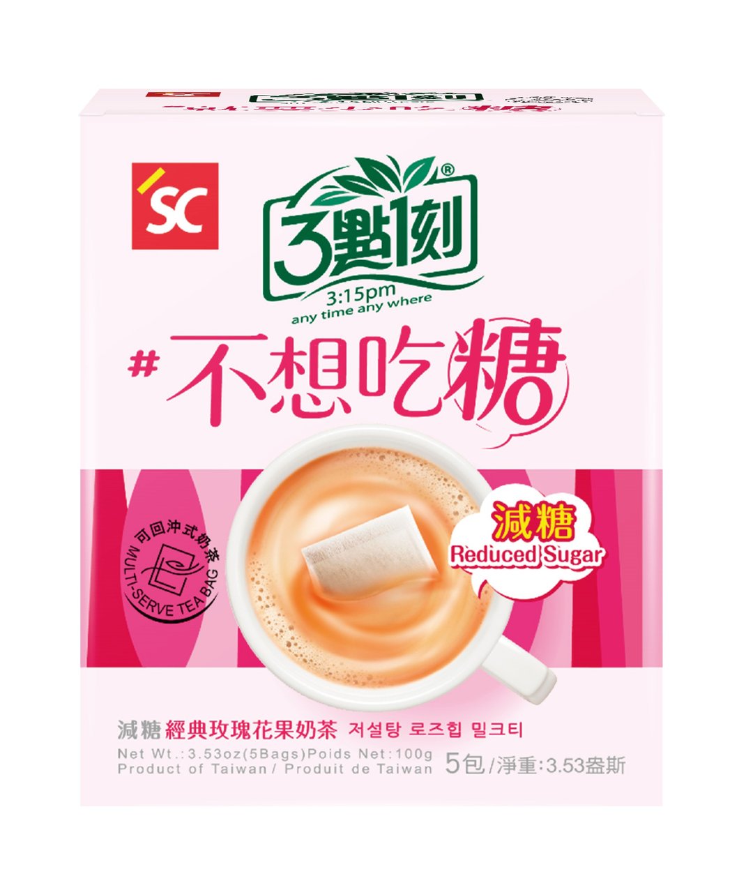 【3点1刻】减糖经典玫瑰花果奶茶 5入/盒 - 奶类/豆浆 - 其他材质 红色
