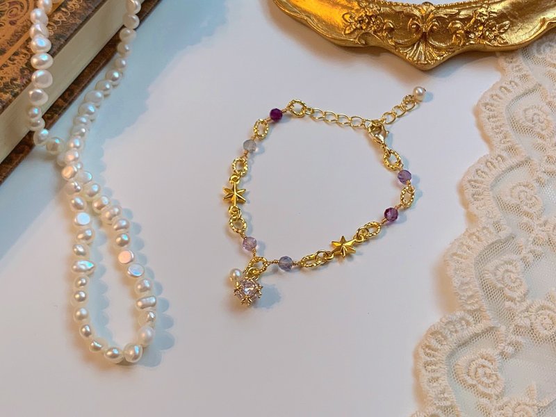 占星术系列 星系光环 | 手链 - 手链/手环 - 半宝石 紫色