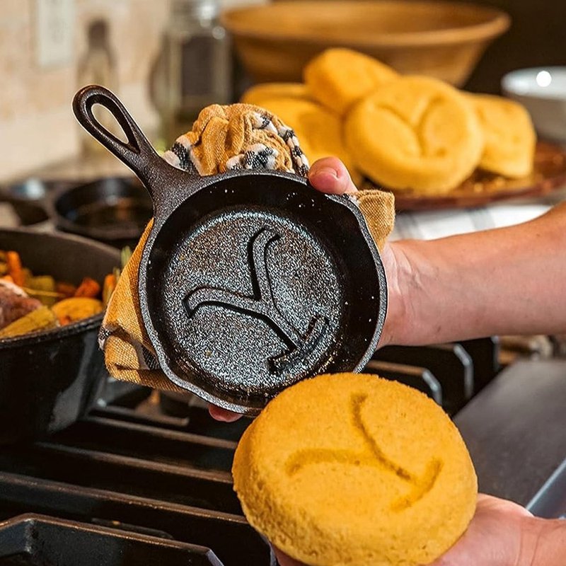 美国LODGE 黄石公园 美国制圆形铸铁平底煎锅-13cm L5MSYW - 锅具/烤盘 - 其他金属 黑色