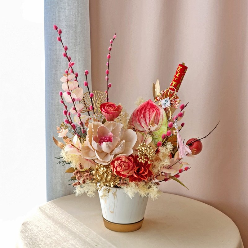 【预购】T68喜至福来新年盆花 / 过年桌花 春节送礼 - 干燥花/捧花 - 植物．花 