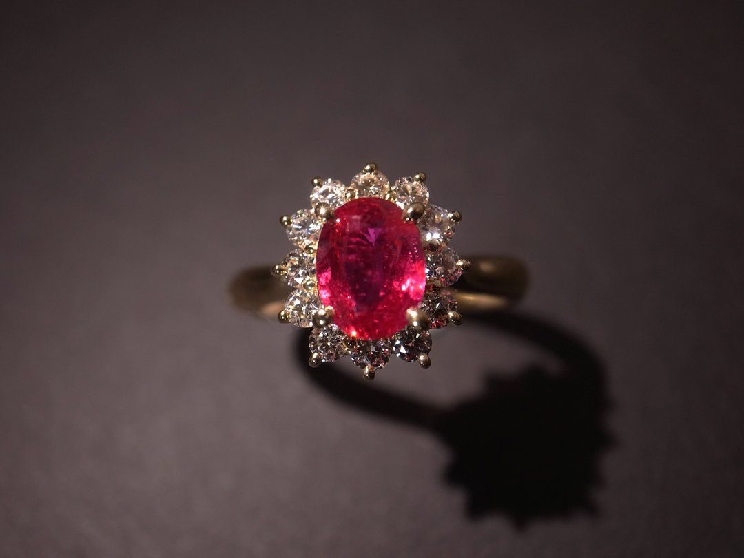 Ruby Diamond Ring,  GIA Certified 1.07Cts Mozambique - 戒指 - 其他金属 红色