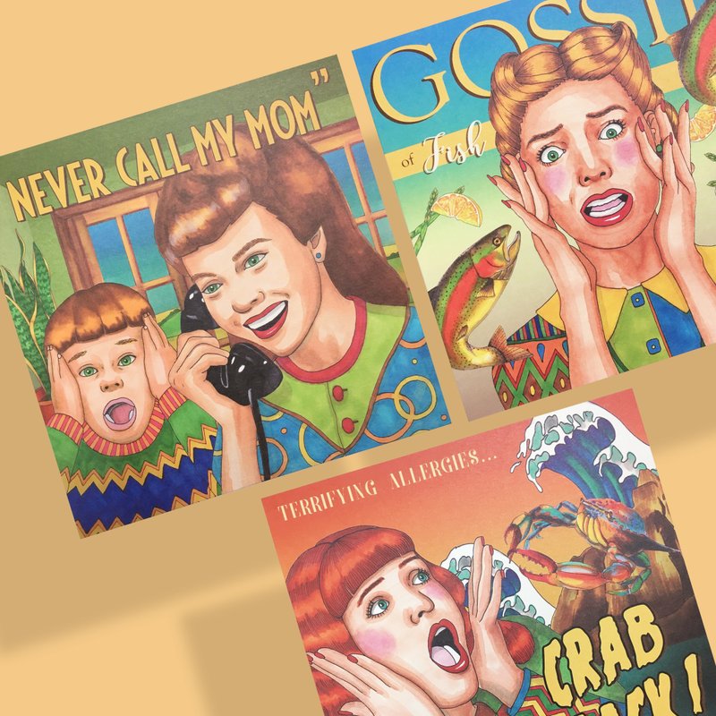 真没想到 - 明信片 / 贴纸组 - 卡片/明信片 - 纸 橘色