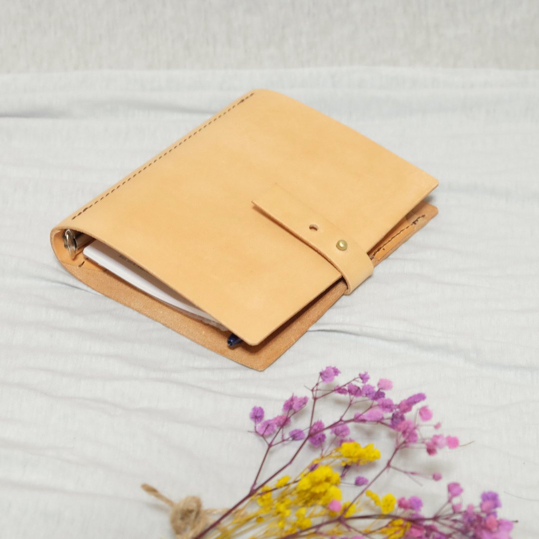Homemade oil leather personal organizer mini made by a personal organizer enthusiast - 笔记本/手帐 - 真皮 咖啡色