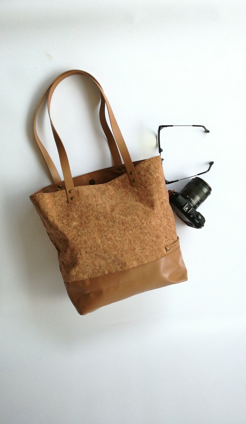 软木人造皮革托特包   环保托特 简约个性托特 - 其他 - 防水材质 金色