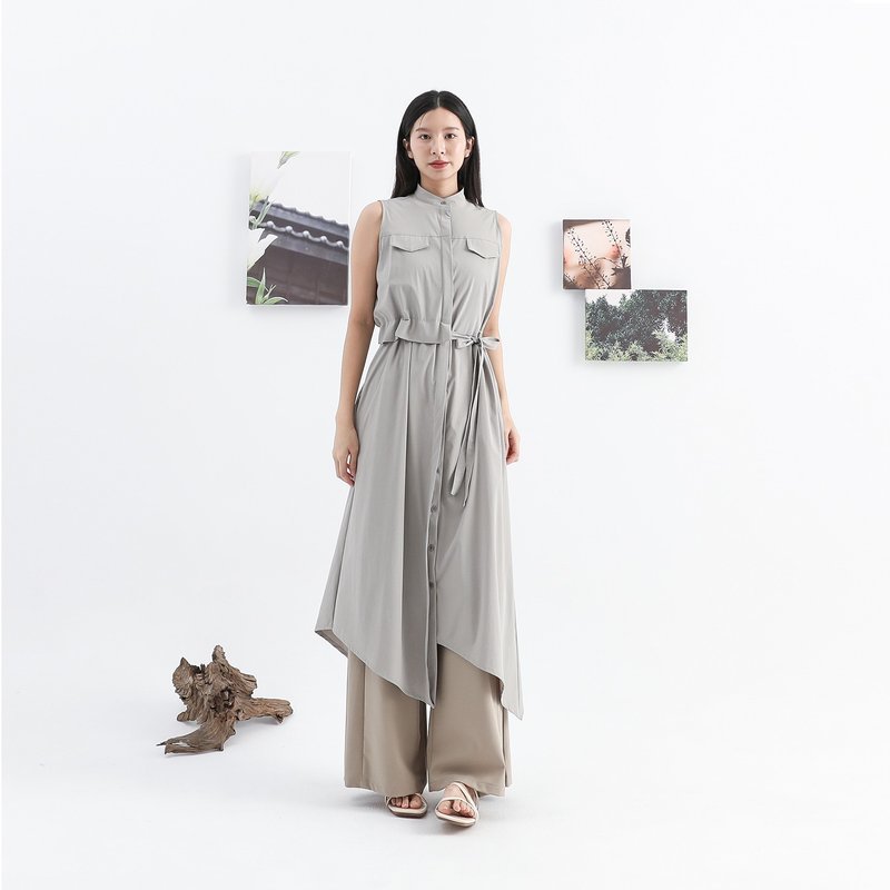 【经典原创】Relativity_时空不对称洋装_CLD002_灰 - 洋装/连衣裙 - 聚酯纤维 灰色