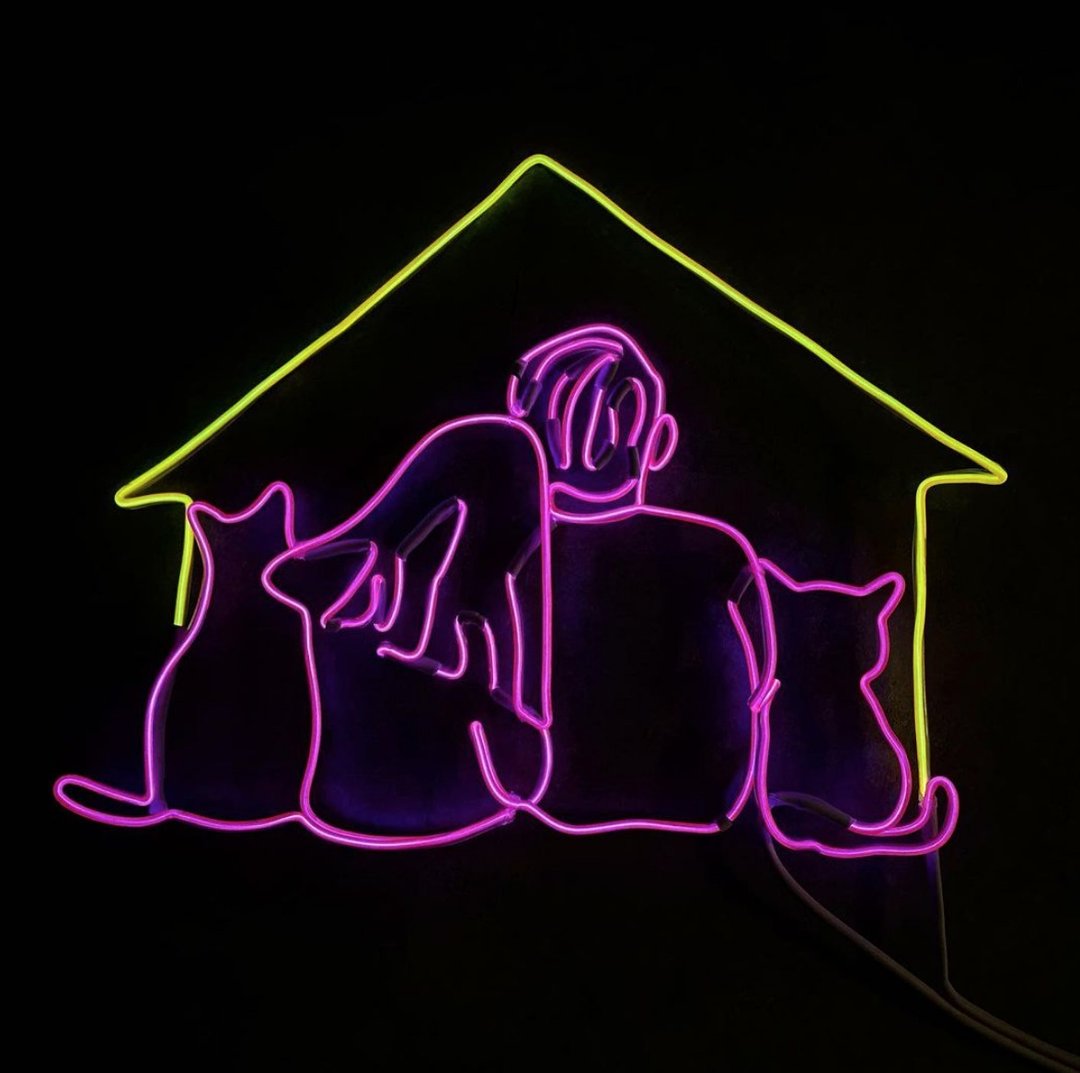neonlite 定制霓虹文字图案灯 /猫猫一家/ - 灯具/灯饰 - 塑料 粉红色