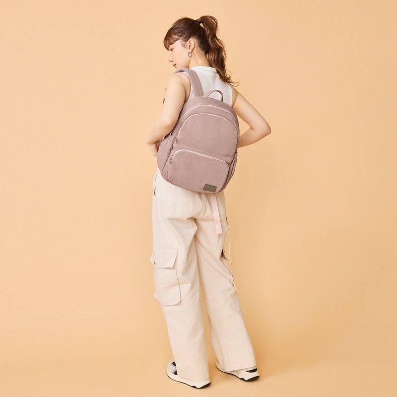 后背包-晴空双拉链防泼水后背包-6004-27-多色任选 - 后背包/双肩包 - 尼龙 粉红色