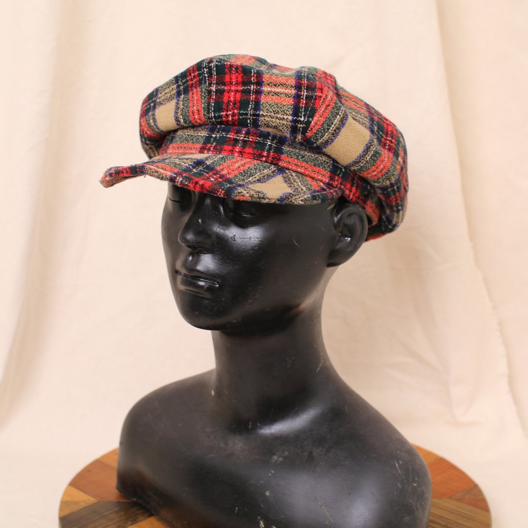 Back to Green:: 经典帽款 秋日格纹 报童帽 vintage cap - 帽子 - 棉 