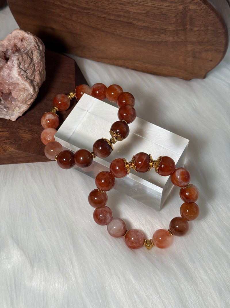 盛放的力量/红兔毛胶花手链 - 手链/手环 - 水晶 红色