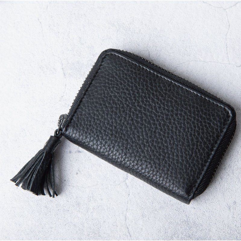 迷你短夹 零钱包 钥匙 便携 卡片 收纳力强 轻薄 分类零钱 黑色 - 零钱包 - 真皮 白色