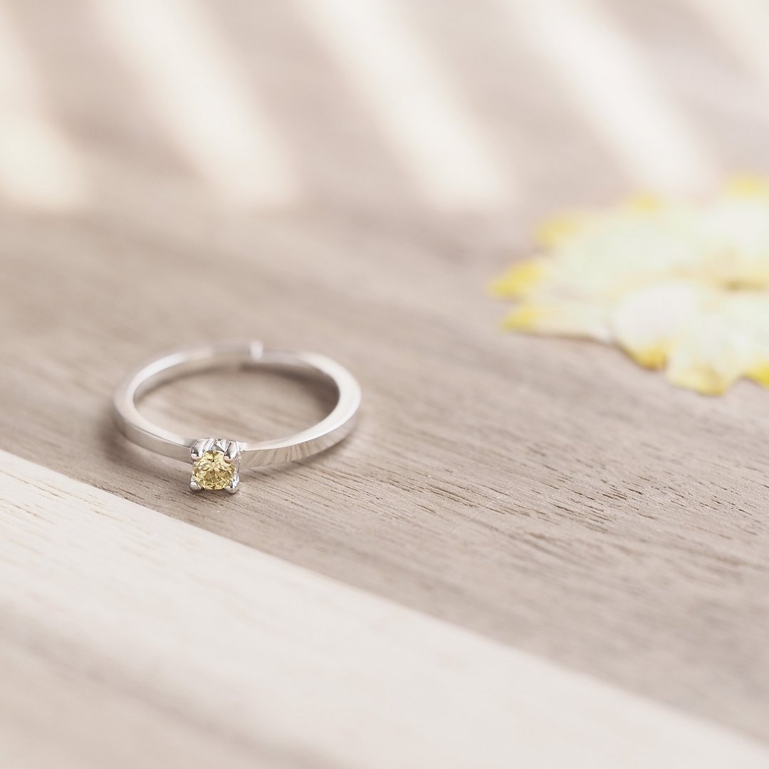 Peridot Ring Silver 925 - 戒指 - 其他金属 黄色