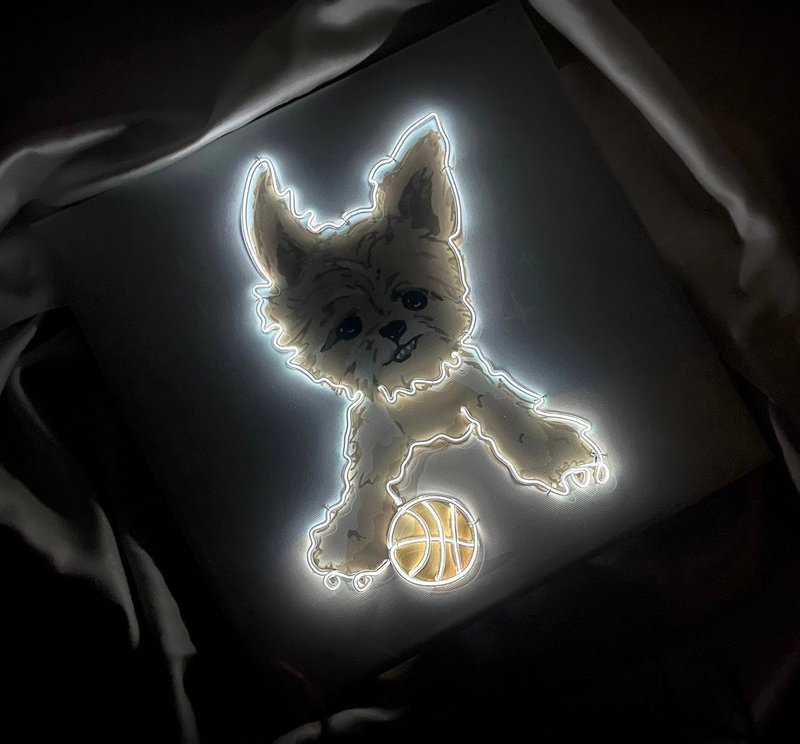 会发光的无框画| 底图及发光灯线定制化|宠物 - 订制抱枕/饰品 - 木头 